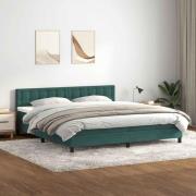 vidaXL Ramsäng med madrass mörkgrön 200x210 cm sammet