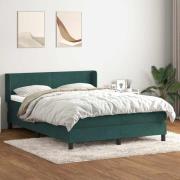 vidaXL Ramsäng med madrass mörkgrön 160x220 cm sammet