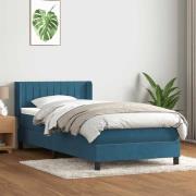 vidaXL Ramsäng med madrass mörkblå 80x220 cm sammet
