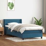 vidaXL Ramsäng med madrass mörkblå 80x220 cm sammet