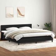 vidaXL Ramsäng med madrass svart 200x210 cm sammet