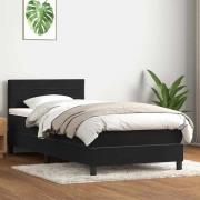 vidaXL Ramsäng med madrass svart 80x220 cm sammet