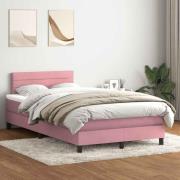 vidaXL Ramsäng med madrass rosa 120x220 cm sammet