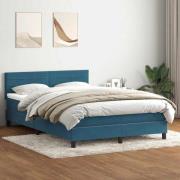 vidaXL Ramsäng med madrass mörkblå 140x220 cm sammet