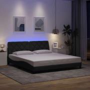 vidaXL Bed Frame with LED without Mattress Dark Grey 180x200 cm Fabric