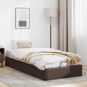 vidaXL Ottoman sängram utan madrass brun 90x190 cm konstläder