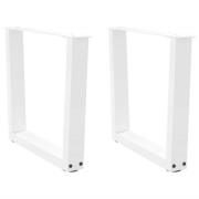 vidaXL Soffbordsben V-formade 2 st vita 50x(42-43,3) cm stål