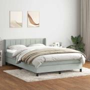 vidaXL Ramsäng med madrass ljusgrå 140x220 cm sammet