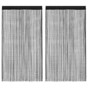 vidaXL Trådgardiner 2 st 100x250 cm svart