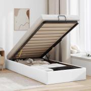 vidaXL Ottoman sängram utan madrass vit 100x200 cm konstläder