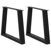vidaXL Matbordsben V-formade 2 st svart 50x(42-43,3) cm stål