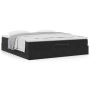 vidaXL Ottoman sängram med madrass svart 160x200 cm sammet