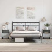 vidaXL Sängbord 2 st betonggrå 40x35x50 cm konstruerat trä