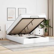 vidaXL Ottoman sängram med madrass vit 140x200 cm konstläder