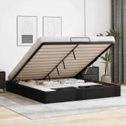 vidaXL Ottoman sängram utan madrass svart 180x200 cm konstläder