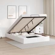 vidaXL Ottoman sängram utan madrass vit 140x200 cm konstläder