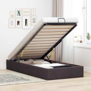 vidaXL Ottoman sängram utan madrass mörkbrun 90x200 cm tyg