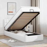 vidaXL Ottoman säng med madrass vit 90x200 cm konstläder