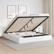 vidaXL Ottoman sängram utan madrass vit 180x200 cm konstläder