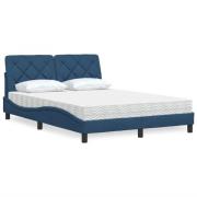 vidaXL Bed with Mattress Blue 120x200 cm Fabric