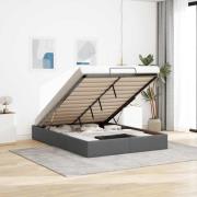 vidaXL Ottoman sängram utan madrass mörkgrå 140x190 cm tyg