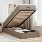 vidaXL Ottoman sängram med madrass cappuccino 100x200 cm konstläder