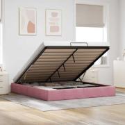 vidaXL Ottoman sängram utan madrass rosa 160x200 cm sammet