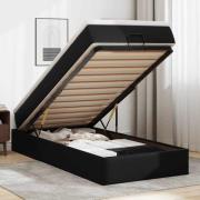 vidaXL Ottoman sängram med madrass svart 90x200 cm konstläder