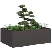 vidaXL Planteringskärl svart 120x80x40 cm stål