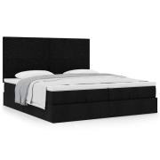 vidaXL Ottoman sängram med madrasser svart 180x200 cm tyg