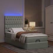 vidaXL Ottoman sängram med madrasser ljusgrå 90x200 cm sammet