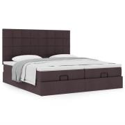 vidaXL Ottoman sängram med madrasser mörkbrun 180x200 cm tyg