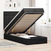 vidaXL Ottoman sängram med madrasser svart 100x200 cm sammet