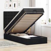 vidaXL Ottoman sängram med madrass svart 80x200 cm tyg