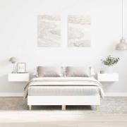 vidaXL Sängram utan madrass vit 135x190 cm konstruerat trä