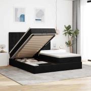 vidaXL Ottoman sängram med madrasser svart 160x200 cm sammet