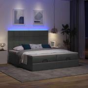 vidaXL Ottoman sängram med madrasser mörkgrå 180x200 cm tyg