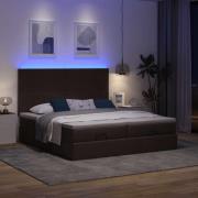 vidaXL Ottoman sängram med madrasser mörkbrun 180x200 cm tyg