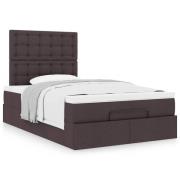 vidaXL Ottoman sängram med madrass mörkbrun 120x200 cm tyg
