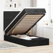 vidaXL Ottoman sängram med madrasser svart 80x200 cm sammet
