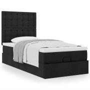 vidaXL Ottoman säng med madrass svart 100x200 cm tyg