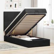 vidaXL Ottoman sängram med madrasser svart 90x190 cm sammet