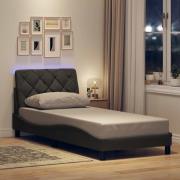 vidaXL Bed Frame with LED without Mattress Dark Grey 80x200 cm Fabric