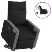 vidaXL Elektrisk reclinerfåtölj med uppresningshjälp svart tyg