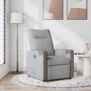 vidaXL Reclinerfåtölj ljusgrå tyg