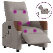 vidaXL Elektrisk massagefåtölj taupe tyg