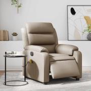 vidaXL Elektrisk massagefåtölj cappuccino konstläder