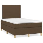 vidaXL Ramsäng med madrass mörkbrun 120x190 cm tyg