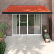 vidaXL Markis infällbar orange och brun 3,5x2,5 m tyg&aluminium