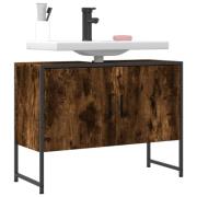 vidaXL Tvättställsskåp rökfärgad ek 80x33x60 cm konstruerat trä